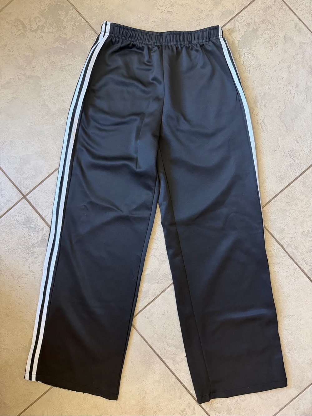 Black Athletic Track Pants with Side Stripes